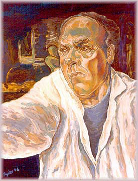 SELF PORTRAIT AT EASEL